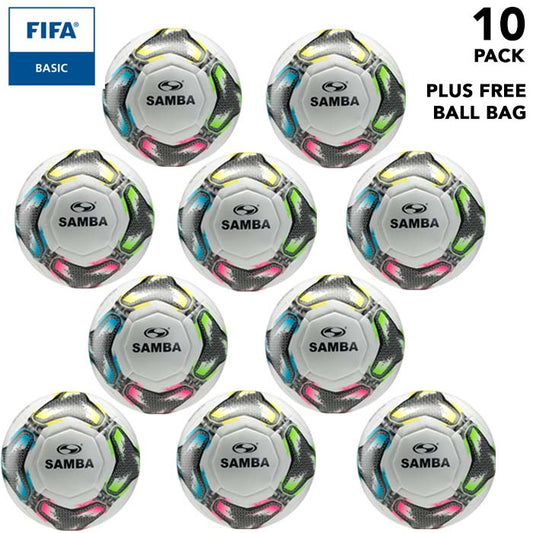 Samba infiniti pro match footballs FIFA Basic accredited - bulk buy in multipacks of 10 with a free football carry bag