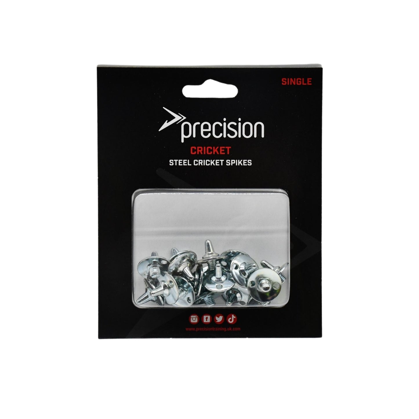 Precision Steel Cricket Spikes (Single) - Silver