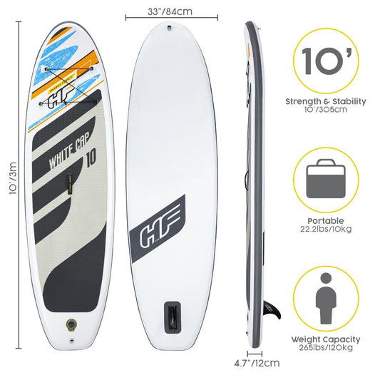 Hydro-Force White Cap 10ft SUP Paddle Board Set