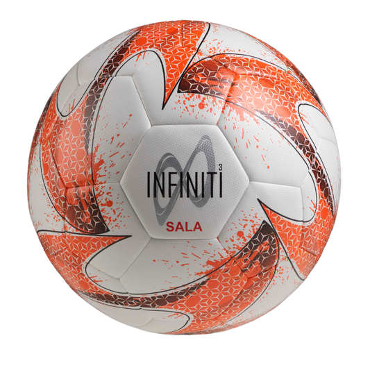 Samba Infiniti Hybrid Futsal Ball White/Fluo Orange/Navy Size 3 and 4