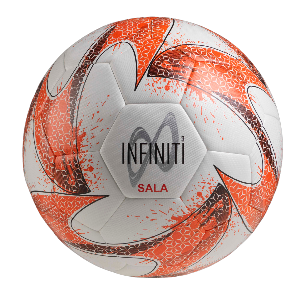 Samba Infiniti Hybrid Futsal Ball White/Fluo Orange/Navy Size 3 and 4