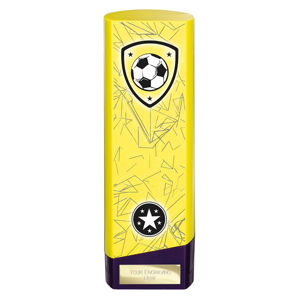Yellow Prime Heavyweight Football Trophy - 220mm