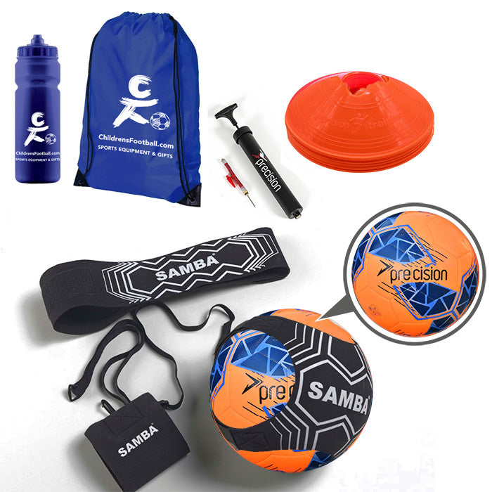 2-in-1 Football Skills Trainer, Cones, Football & Pump Gift Set