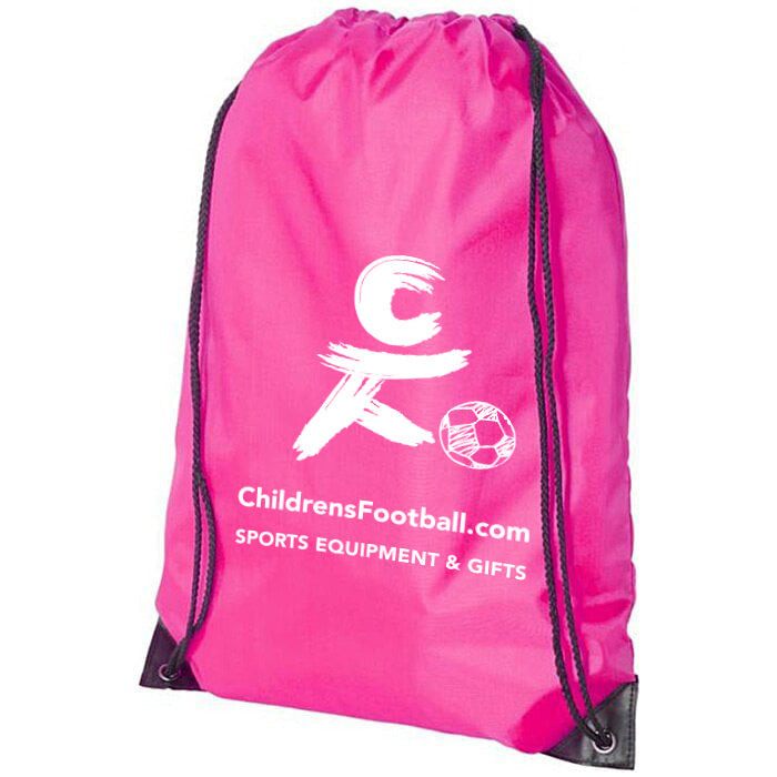 ChildrensFooball.com drawstring pump bag - pink