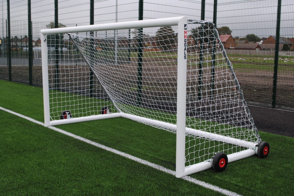 MHGOALS 12×6 Wheeled Football Goal Package: Mini Soccer Freestanding Aluminium (pair of goals)