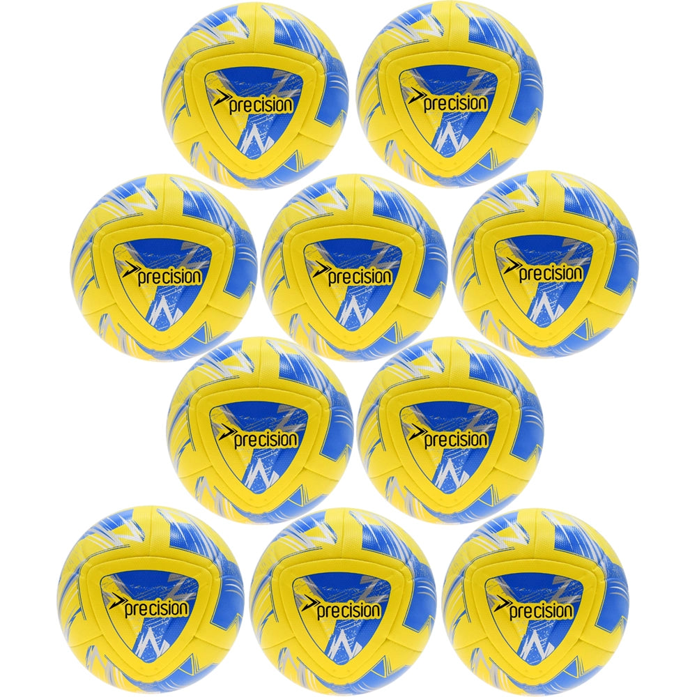 10 Precision Nueno FIFA Quality Pro Match Football 2024 - Yellow/Blue plus free ball carry bag