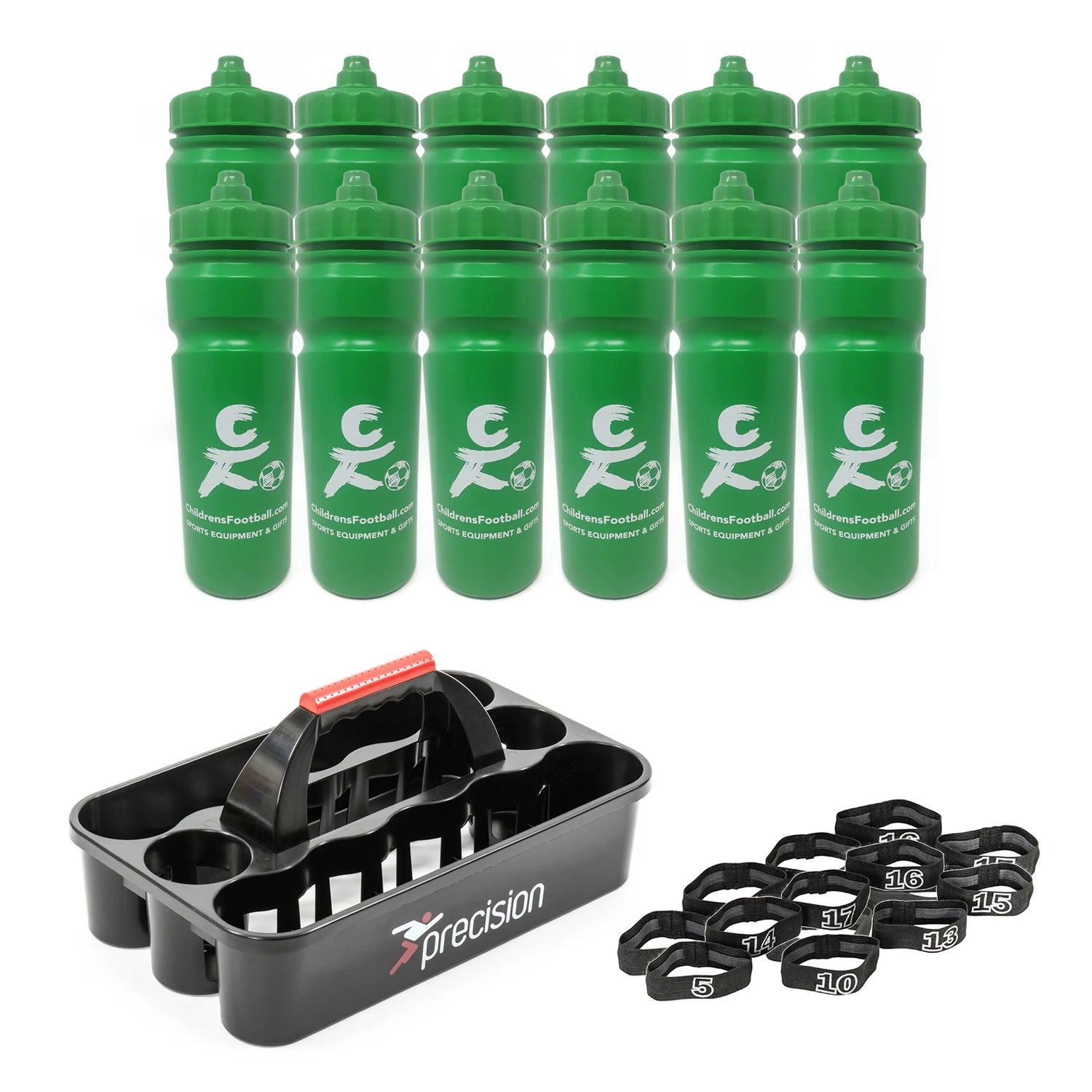 Team water bottles and carriers