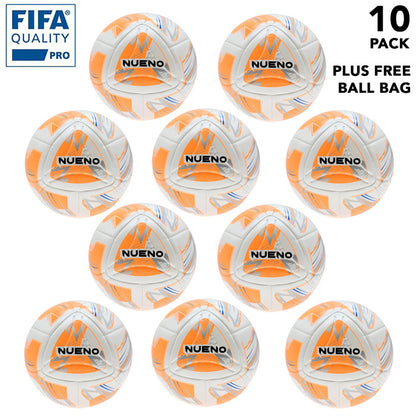 10 Precision Nueno FIFA Quality Pro Match Football 2024 - White plus free ball carry bag