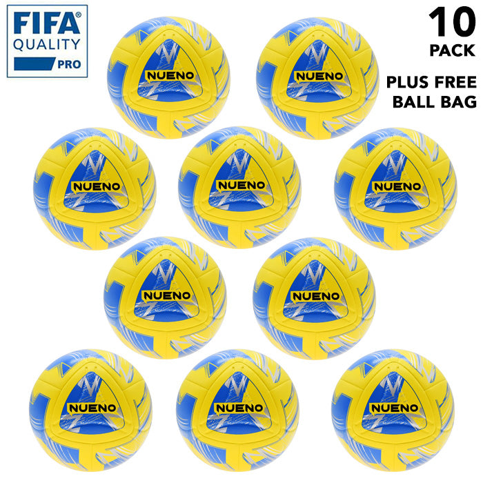 10 Precision Nueno FIFA Quality Pro Match Football 2024 - Yellow plus free ball carry bag