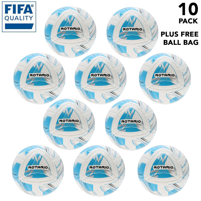 Pack of 10 Precision Rotario FIFA Quality Match Footballs plus free football carry bag