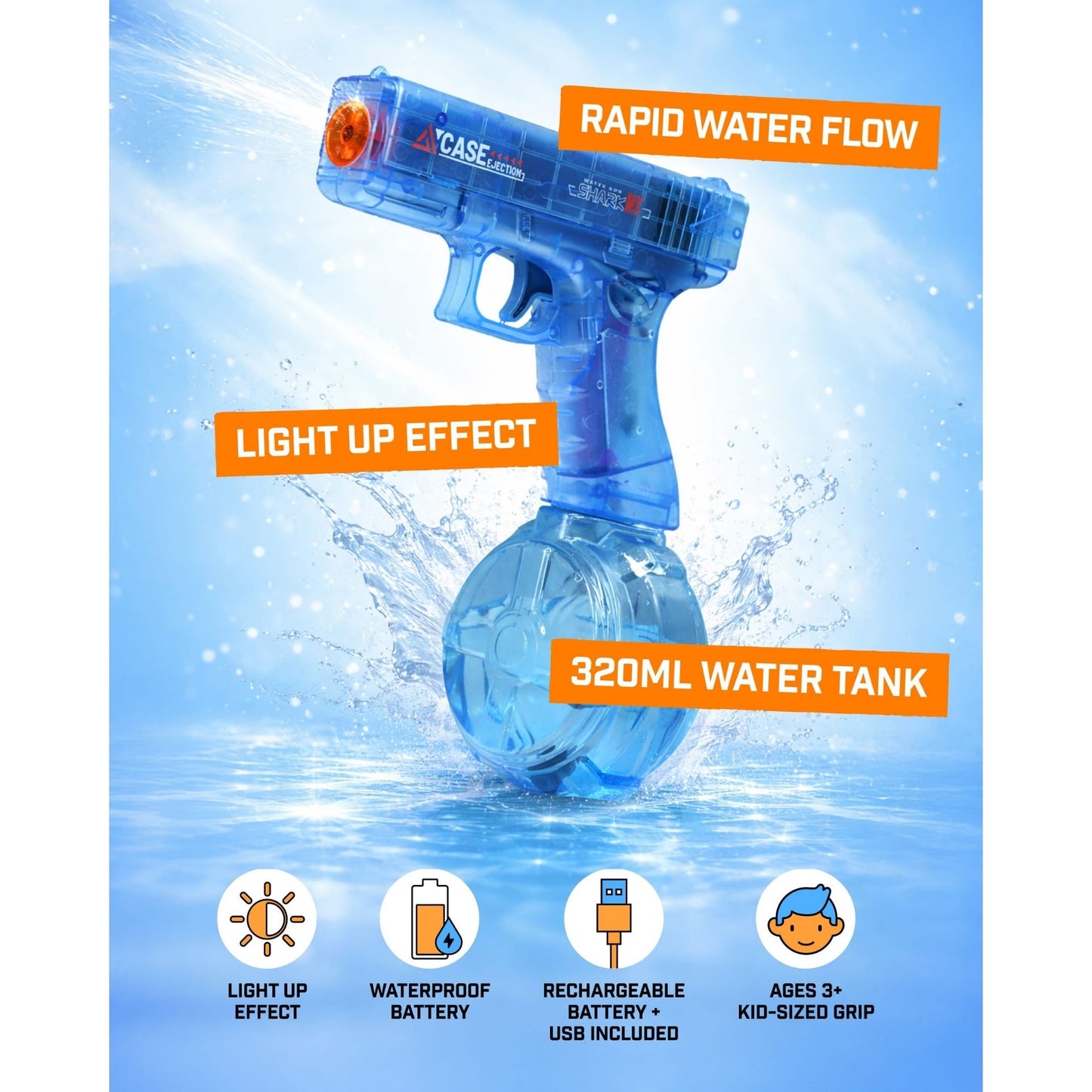 Evo-X Light Up Electric Water Pistol