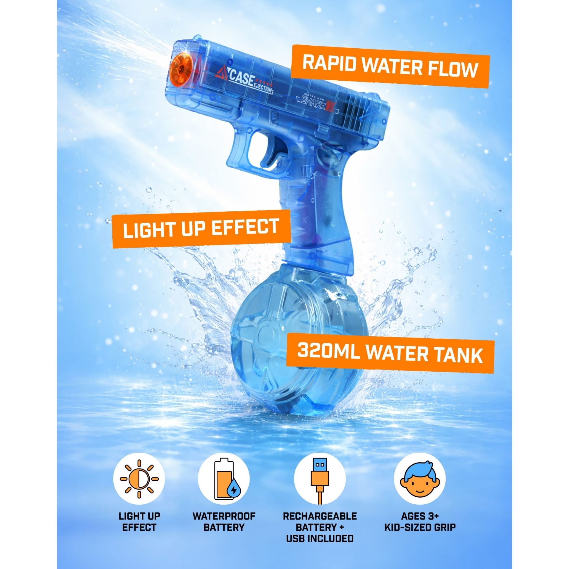 Evo-X Light Up Electric Water Pistol