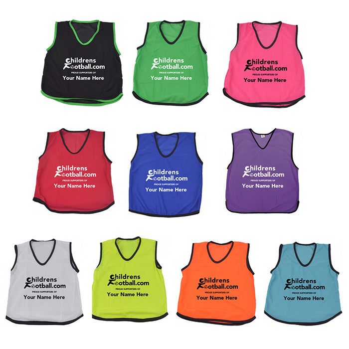 Packs of 10 Personalised Football Training Bibs