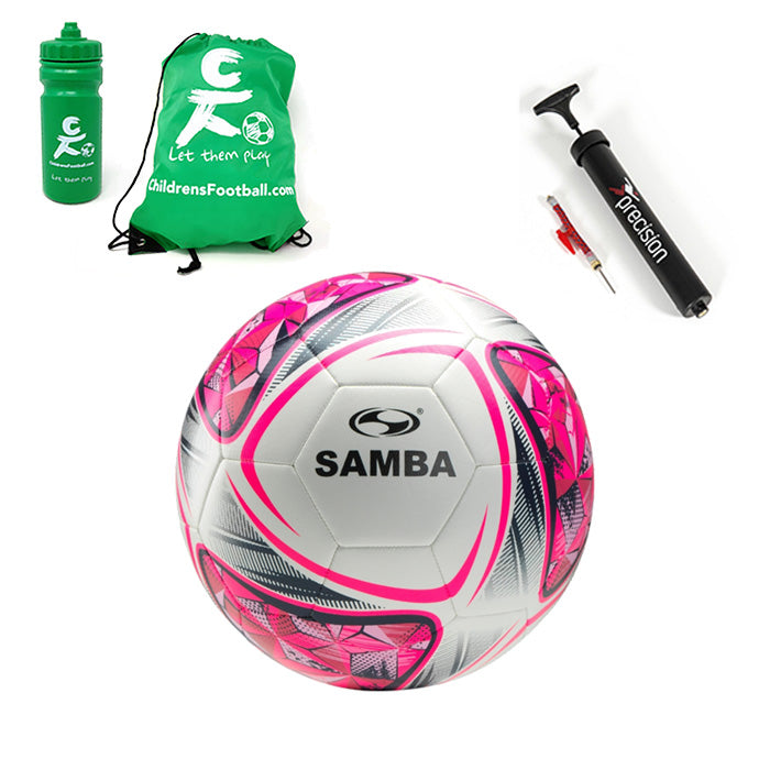 Football, Pump, Bag and Sports Bottle Gift Set - ideal for children aged 6 to 10