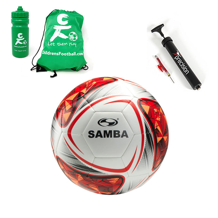 Football, Pump, Bag and Sports Bottle Gift Set - ideal for children aged 6 to 10