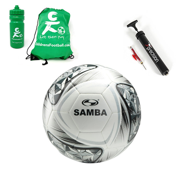 Football, Pump, Bag and Sports Bottle Gift Set - ideal for children aged 6 to 10