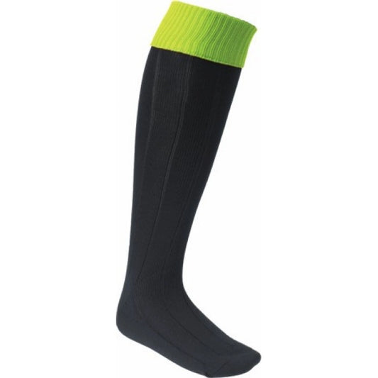 Euro Sock Turn Over Top Black Lime