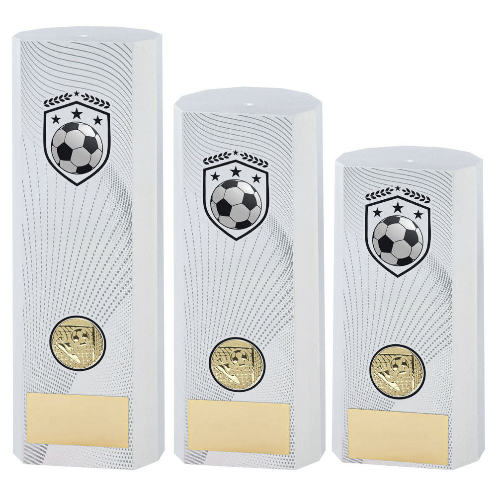 Football Trophies - White Heavyweight Plastic Column