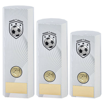 Football Trophies - White Heavyweight Plastic Column