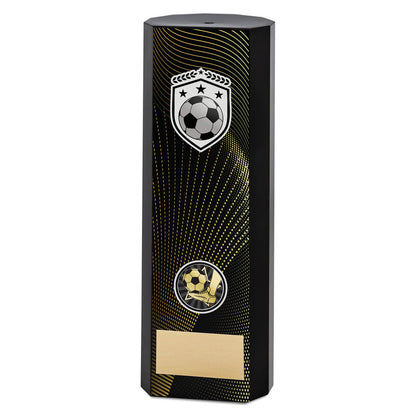 Football Trophy - Black Heavyweight Plastic Column - large