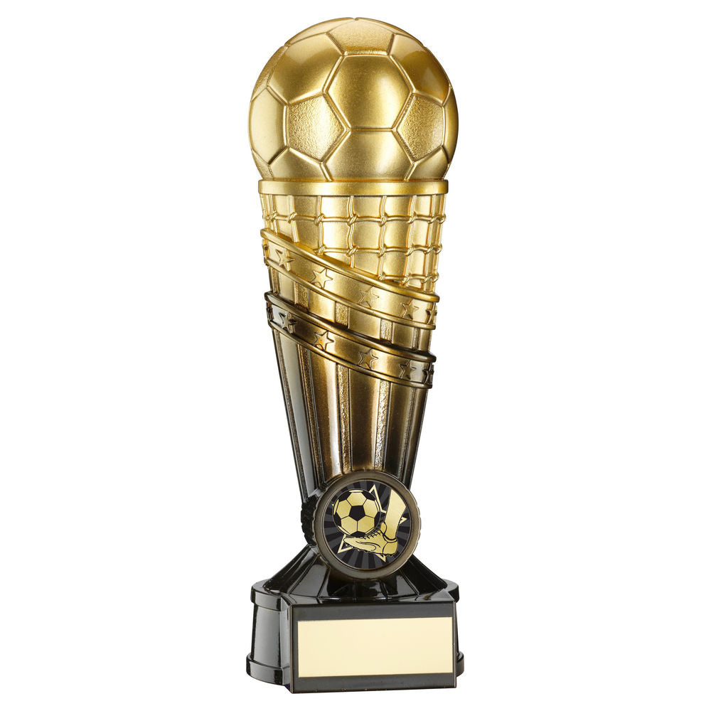 Football Trophy - Gold & Black Football Net Column With Plate