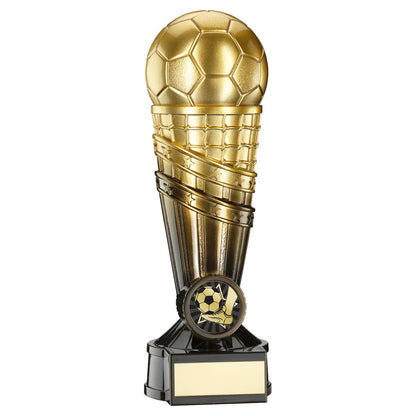 Football Trophy - Gold & Black Football Net Column With Plate
