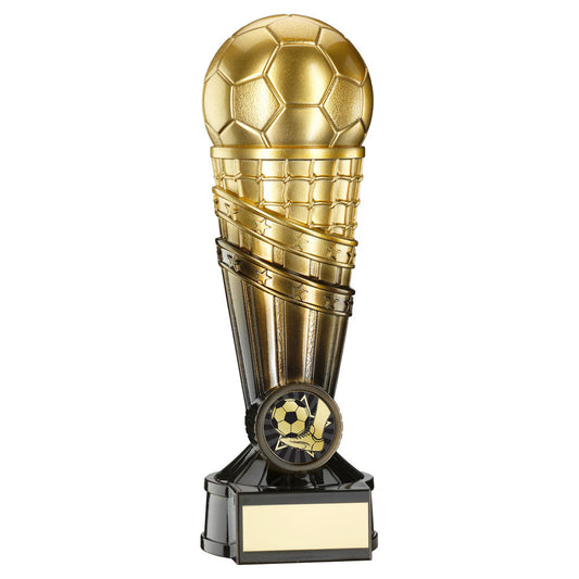 Football Trophy - Gold & Black Football Net Column With Plate
