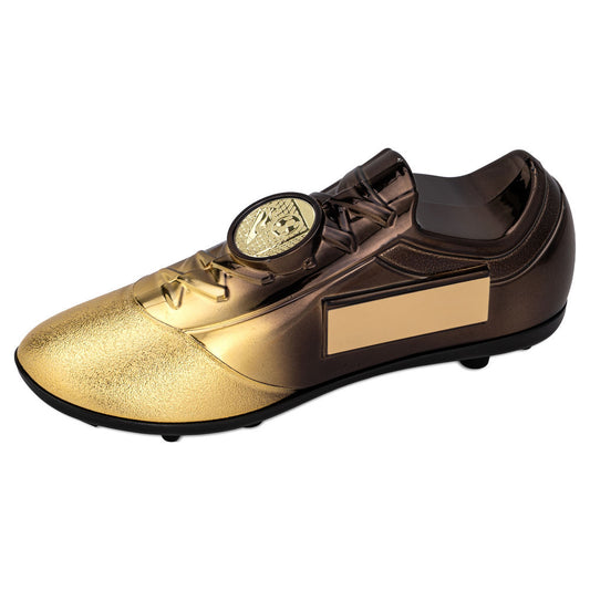 Football Trophy - Heavyweight Filled Plastic Footballl Boot - black/gold