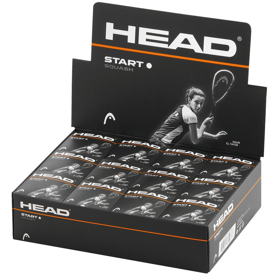 Head Start Squash Balls - Single White Dot - Box of 12