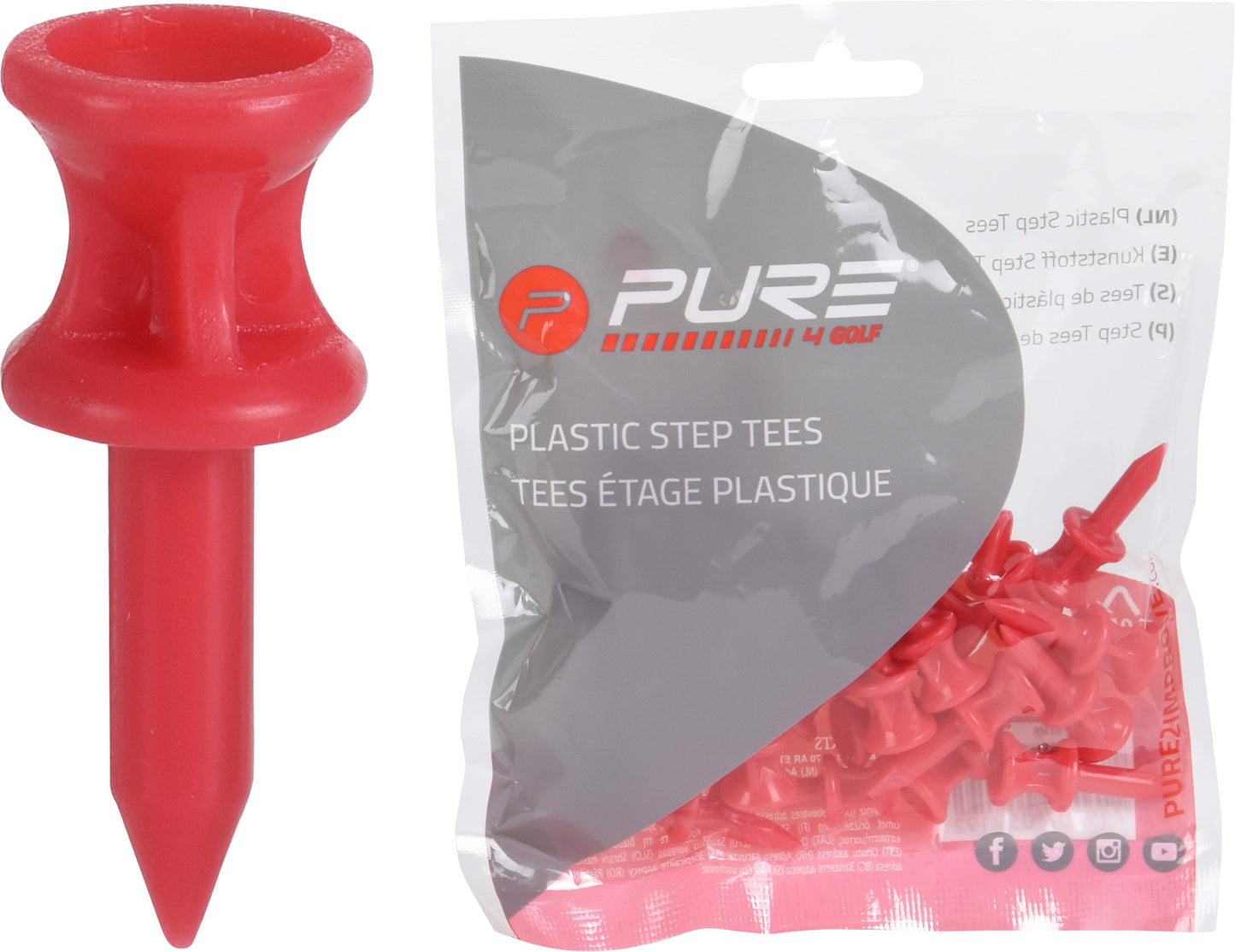 Pure2improve Step Tees (Bag of 25)