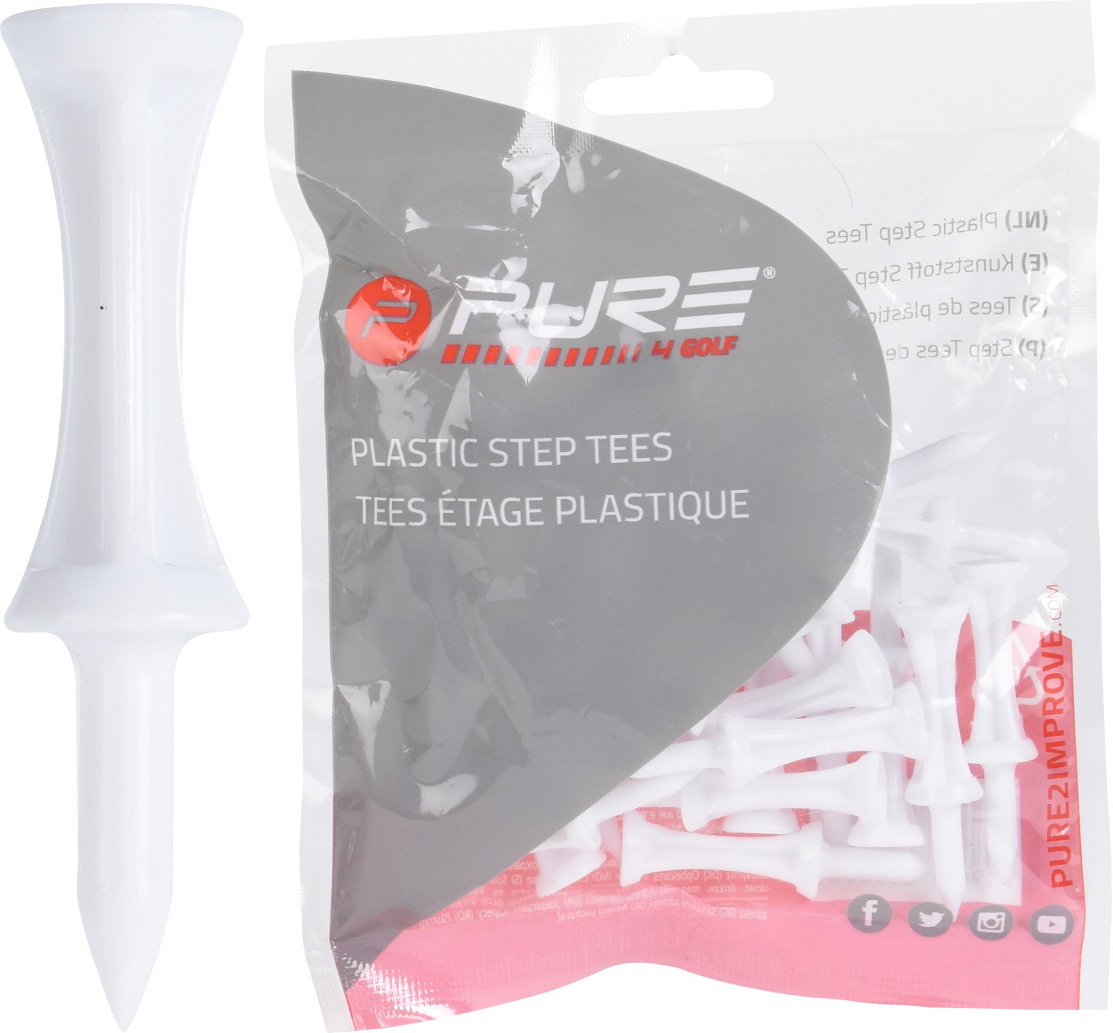 Pure2improve Step Tees (Bag of 25)