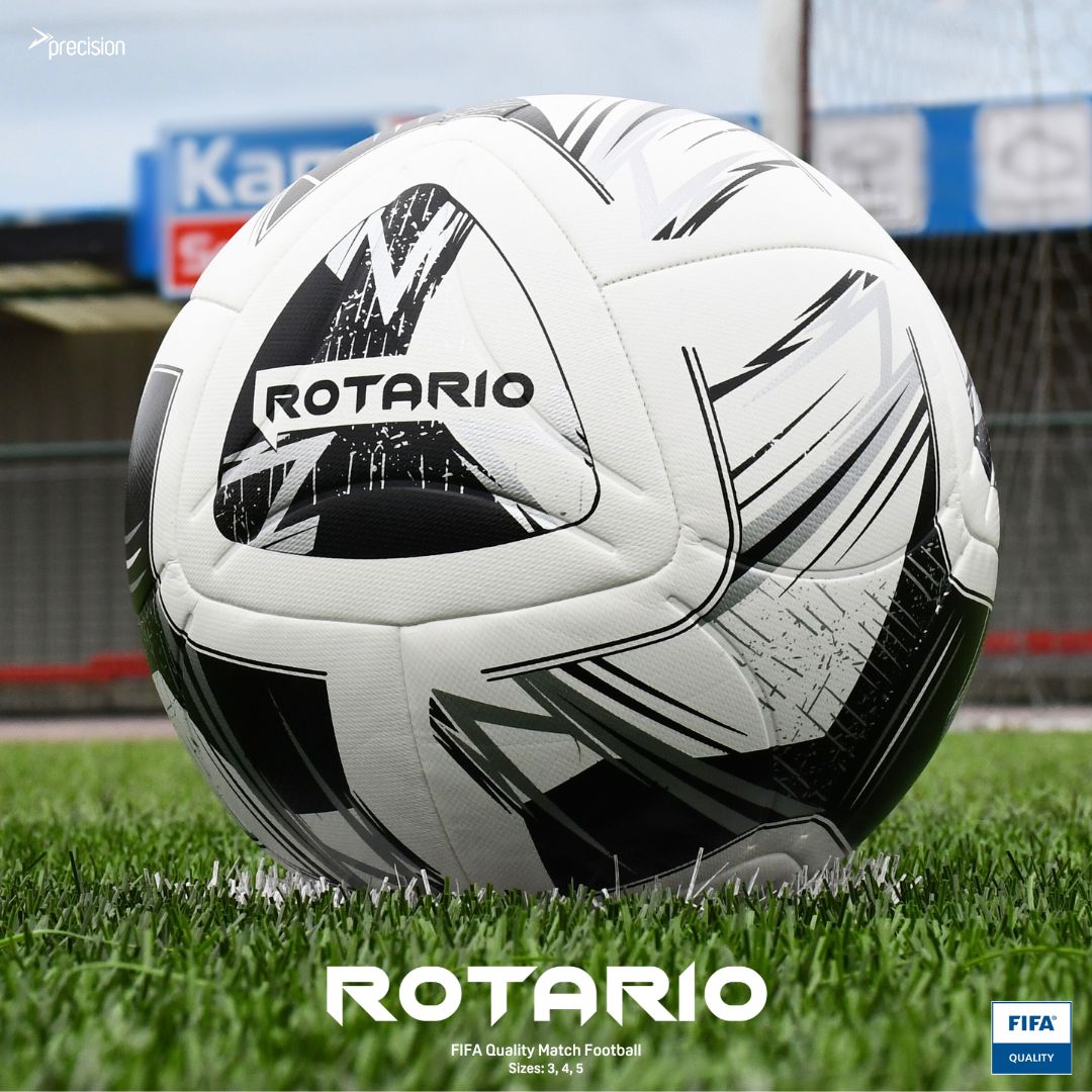 Precision Rotario FIFA Quality Match Football - black/silver/white