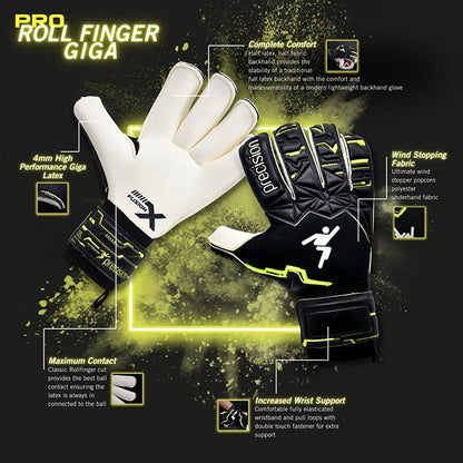 Precision Fusion X Pro Roll Finger Giga Goal Keeper Gloves