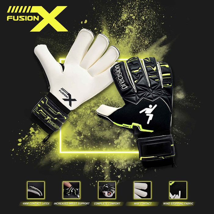 Precision Junior Fusion X Pro Roll Finger Giga Goal Keeper Gloves