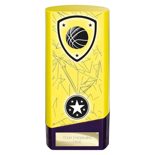 Yellow Prime Heavyweight Basketball Trophy - 160mm