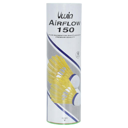 Uwin Airflow 150 Badminton Shuttlecocks (Tube of 6)