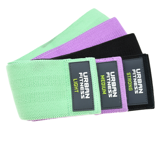 Urban Fitness  Fabric Resistance Band Loop (Set of 3) 15 Inch