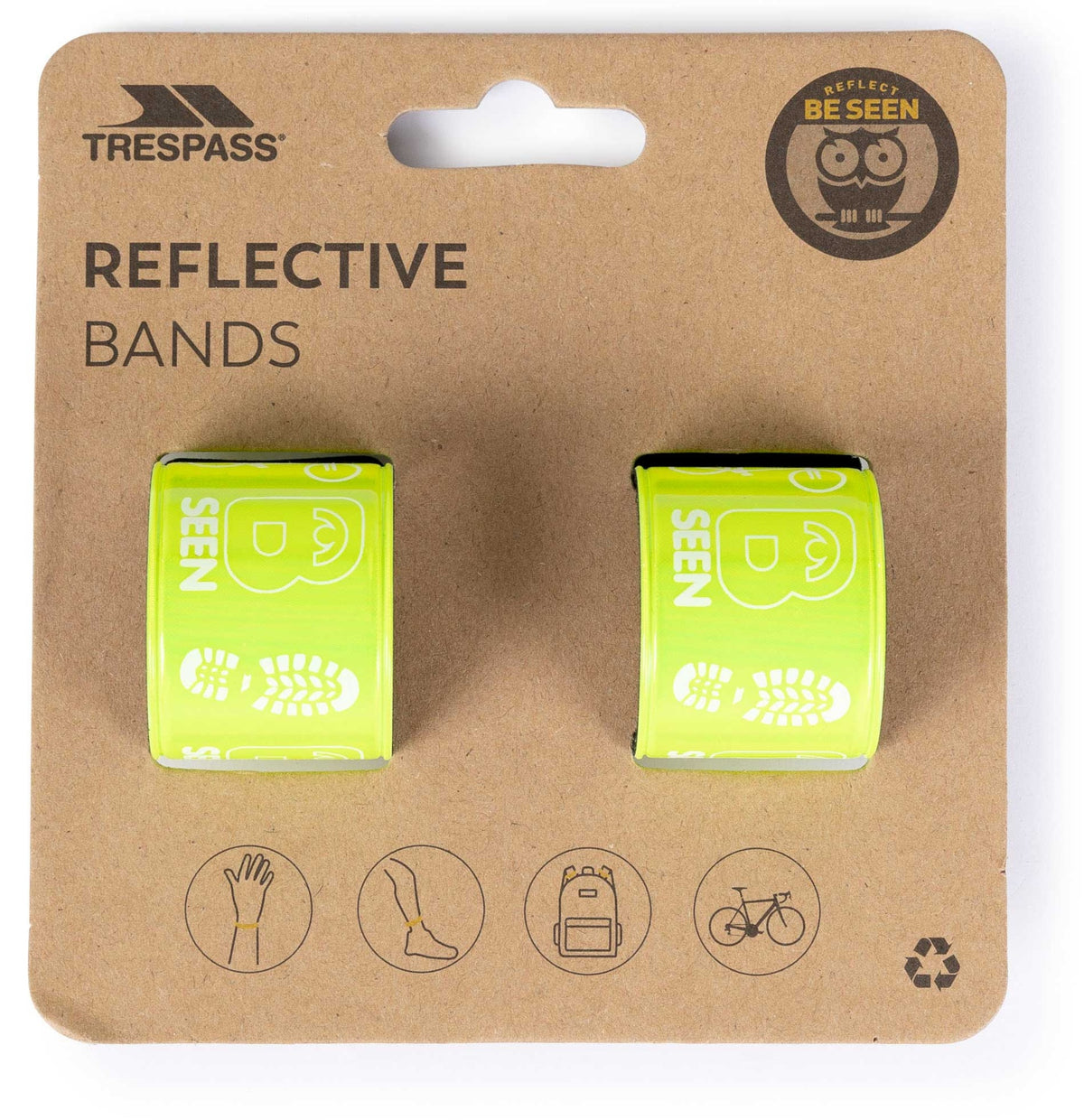 Trespass Reflective Wrist Wraps - Hi-Visibility Green