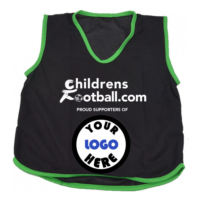 Packs of 10 Personalised Football Training Bibs with your logo - black