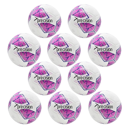 Bulk Buy 10 Pink Precision Training Footballs size 3, 4 & 5 | FIFA Basic Accredited Balls