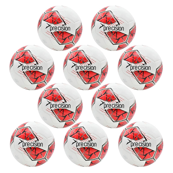 Bulk Buy 10 Red Precision Training Footballs size 3, 4 & 5 | FIFA Basic Accredited Balls