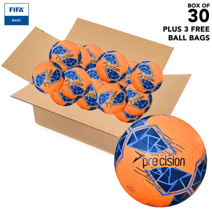 Bulk Buy Precision Fusion Training Footballs and Ball Bag - Box of 30 Orange