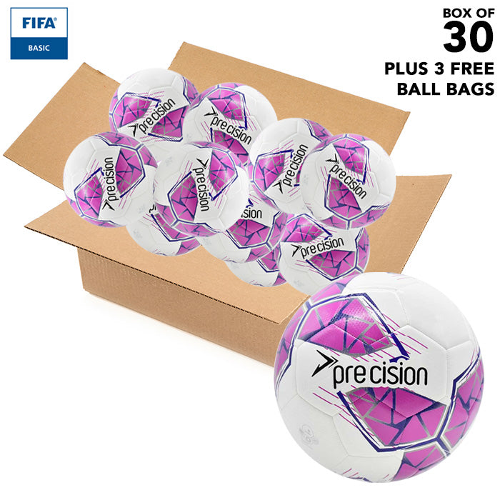 Bulk Buy Precision Fusion Training Footballs and Ball Bag - Box of 30 Pink