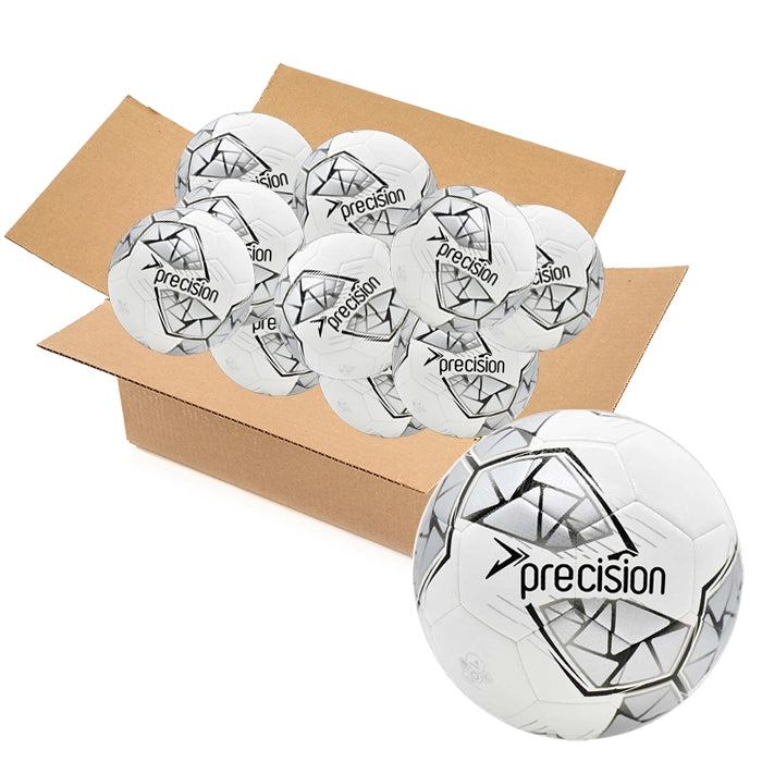 Bulk Buy 30 Silver Precision Training Footballs size 3, 4 & 5 | FIFA Basic Accredited Balls