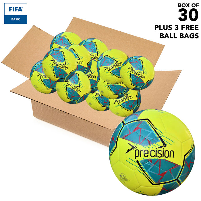 Bulk Buy Precision Fusion Training Footballs and Ball Bag - Box of 30 Yellow