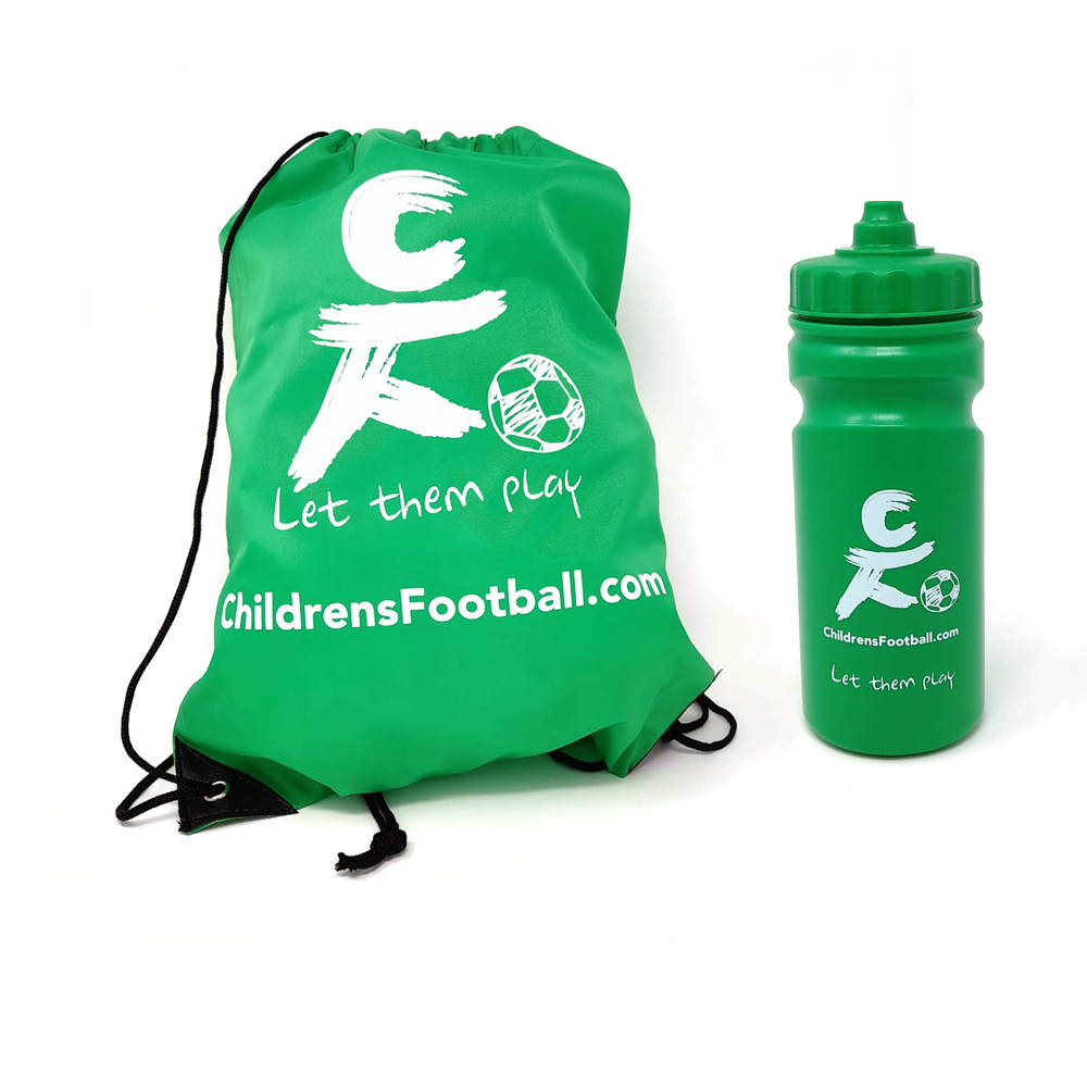 ChildrensFootball.com Sports Water Bottle and Pump Bag Bundle