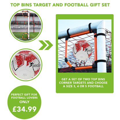 Set of Two Precision Top Bins Corner Targets for Football Goals