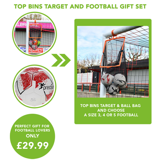 Precision Top Bins Target with Ball Bag and Football Gift Set