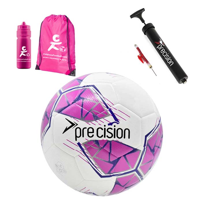 Childrens Pink Football Pump Bag and Bottle Gift Set