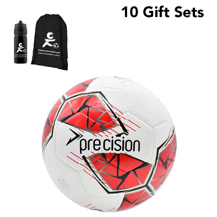 Childrens Football, Drawstring Bag and Sports Bottle Gift Set - Red bundle